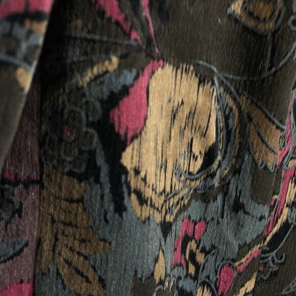 Vintage 80s 90s Handmade Velvet Brocade Blazer S Art Deco Baroque Dark Academia - Picture 2 of 7